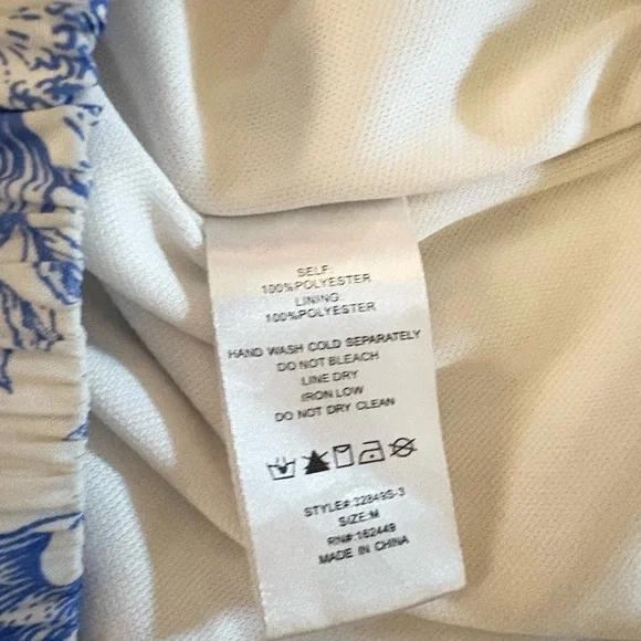 Milk &Honey womens blue toile floral high low skirt#ruffle#cottagecore#pullon - Picture 8 of 8